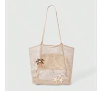 1 Borsa a tracolla in tessuto lavorato a mano decorata con orchidee e gigli artificiali, borsa capiente, adatta per vacanze estive e spiaggia (gli accessori devono essere assemblati da soli, il colore