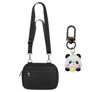 1 Borsa A Tracolla Nera E 1 Portachiavi Panda, Borsa A Tracolla Regolabile, Borsa A Tracolla Impermeabile, Borsa A Tracolla Da Viaggio