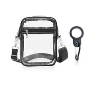 1 borsa a tracolla trasparente, 1 fibbia per bottiglia d'acqua, tracolla regolabile, borsa da spiaggia impermeabile, borsa portadocumenti portatile, portamonete, custodia da viaggio