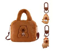 1 Borsa Capibara E 2 Portachiavi, Borsa Per Il Tempo Libero A Forma Di, Facile Da Uscire, Dolce Regalo Da Donna.