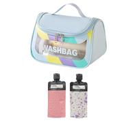 1 Borsa Cosmetica Blu E 2 Borse Da Viaggio, Borse Trasparenti Semplici, Borse Da Viaggio Portatili, Accessori Da Viaggio.