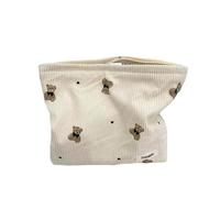 1 Borsa Cosmetica Portatile E 1 Tasca Con Coulisse, Custodia In Velluto A Coste, Borsa Da Toilette Da Viaggio, Custodia Con Cerniera, Custodia Esterna.