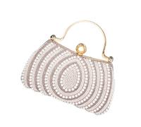 1. Borsa da sera con cristalli scintillanti, cinghia a catena regolabile, chiusura sicura, per feste di nozze, pochette leggera per elegante borsa a tracolla formale con perline, Beige