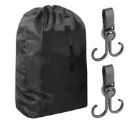 1 borsa da viaggio per passeggino con 2 ganci neri, passeggino aereo, borsa da viaggio portatile, adatta per passeggino 114 x 49 x 43 cm