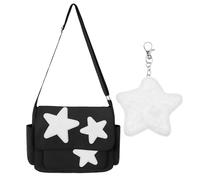 1 Borsa Di Tela Con Stella A Cinque Punte, Pendente A 1 Stella, Design Carino E Alla Moda, Borsa Di Grande Capacità, Adatta A Studenti E Giovani Donne.