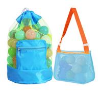 1 Borsa Grande A Rete Quadrata, 1 Borsa A Rete A Tracolla, Borsa Per Giochi Di Sabbia, Borsa A Rete Per Giocattoli Di Sabbia, Rete Per Borsa Da Spiaggia