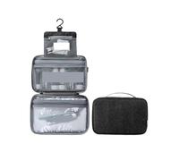1 borsa grande impermeabile pieghevole da viaggio for cosmetici e trucchi, organizer for il bagno Per Uomo e Donna(Three-black)