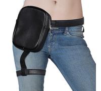 1 borsa nera da donna, borsa da gamba in pelle, impermeabile, borsa da gamba per moto, borsa da donna in pelle PU, borsa da gamba multifunzione in similpelle e marsupio, Nero , Semplice ed elegante