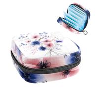 1 borsa per assorbenti igienici, grande, riutilizzabile, per il primo ciclo mestruale, per ragazze, donne, 17 x 17 x 12 cm, rosa chiaro, blu, AMD, viola, floreale