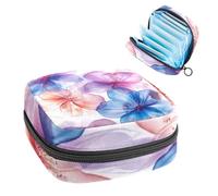 1 borsa per assorbenti igienici, grande, riutilizzabile, per il primo periodo, per ragazze, donne, donne, 17 x 17 x 12 cm, motivo floreale elegante con acquerelli, senza cuciture