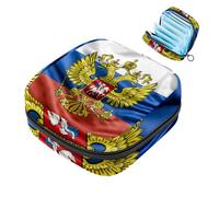 1 borsa per assorbenti igienici, grande, riutilizzabile, per il primo periodo, per ragazze, donne, donne, 17 x 17 x 12 cm, bandiera della Russia