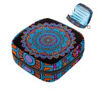 1 borsa per assorbenti igienici, grande, riutilizzabile, per il primo periodo, per ragazze, donne, donne, 17 x 17 x 12 cm, motivo mandala geometrico floreale