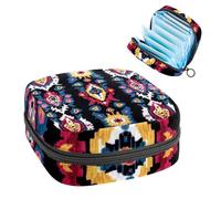 1 borsa per assorbenti igienici, grande, riutilizzabile, per il primo periodo, per ragazze e donne, 17 x 17 x 12 cm, motivo floreale africano Boho Paisley