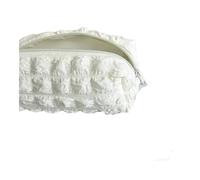 1 borsa per cosmetici, astuccio per matite in tinta unita, borsa creativa per cuscini, forniture scolastiche, scatola di cancelleria, organizer per cosmetici, bianco, Taglia unica