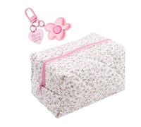 1 Borsa Per Cosmetici Con Fiori E 1 Ciondolo A Forma Di Fiore, Borsa Portatile, Borsa Di Grande Capacità, Borsa Per Prodotti Per La Cura Della Pelle, Borsa Da Toilette Da Viaggio