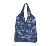 1 borsa per la spesa pieghevole, riutilizzabile, lavabile, leggera | Il modello del camuffamento ha stampato le borse di totalizzatore di grande capacità per stoccaggio