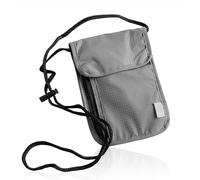 1 borsa portadocumenti, impermeabile, per documenti, borsa a tracolla, borsa per passaporto, custodia protettiva per cellulare, adatta per viaggi, viaggi d'affari, uso quotidiano (grigio)