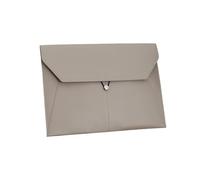 1 borsa portadocumenti in pelle for organizer for documenti A4, borsa portadocumenti for contratti aziendali, fatture(Gray)