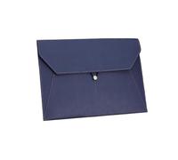1 borsa portadocumenti in pelle for organizer for documenti A4, borsa portadocumenti for contratti aziendali, fatture(Blue)