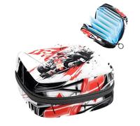 1 borsa portaoggetti per assorbenti igienici, grande organizer riutilizzabile per il primo periodo, per ragazze, donne, donne, 17 x 17 x 12 cm, auto da corsa con bandiera a scacchi