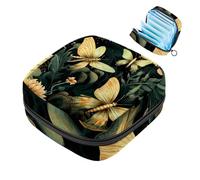 1 borsa portaoggetti per assorbenti igienici, grande, riutilizzabile, per il primo periodo, per ragazze, donne, donne, 17 x 17 x 12 cm, motivo foresta con lucciole colorate
