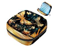 1 borsa portaoggetti per assorbenti igienici, grande, riutilizzabile, per il primo periodo, per ragazze, donne, donne, 17 x 17 x 12 cm, motivo foresta con lucciole colorate, Multicolore 04,