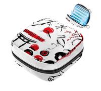 1 borsa portaoggetti per assorbenti igienici, grande, riutilizzabile, per ragazze, donne, donne, 17 x 17 x 12 cm, estetico stile giapponese con gru santuario