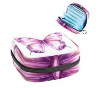 1 borsa portaoggetti per assorbenti igienici, grande, riutilizzabile, per ragazze, donne, donne, 17 x 17 x 12 cm, estetica, rosa, lavanda, viola, viola, farfalla