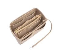 1 borsa portatile in feltro, inserto per borsa, borsa portaoggetti staccabile, borsa cosmetica di grande capacità, borsa in feltro, per cosmetici, profumi (colore kaki), cachi