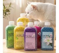 1 Bottiglia 350ml Perle deodoranti per lettiera di gatti - Controllo degli odori a lunga durata per la lettiera del gatto, deodorante, forniture per gatti, eliminatore di odori per animali domestici,