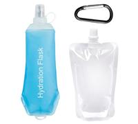 1 bottiglia d'acqua pieghevole con 1 sacchetto per bevande, bottiglia per acqua piatta e morbida