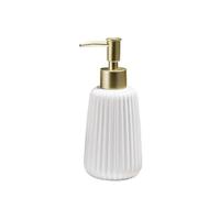1 bottiglia di disinfettante for le mani in ceramica semplice, dispenser di sapone for bagno, gel doccia e shampoo(White)