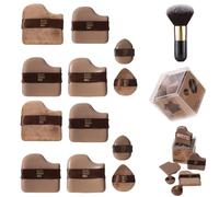 1 Box of 6 PCS Chocolate Biscuit Powder Puff,Chocolate Color Quick Makeup Puff Set,Washable Foundation Sponge Applicator,Mini Powder Blusher Puffs Set (2Box(12pcs))