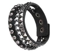 1 braccialetto in pelle per uomini e donne, braccialetto punk rock regolabile con borchie in pelle nera rivetto braccialetto punk braccialetto in metallo per feste cosplay night club regalo sexy,