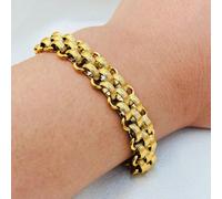 1 braccialetto largo intrecciato in acciaio inossidabile da donna, stile esagerato, ideale per la primavera e l'estate, placcato a vuoto per una lunga conservazione del colore Tagli UnicaAcciaio inoss