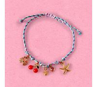 1 braccialetto regolabile da donna con pendenti intrecciati a corda, decorato con fiocco, stella marina, corallo, tartaruga, fiore, ciliegia, frutta, granchio e cuore, adatto per la spiaggia e le vaca