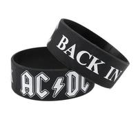 1 bracelet silicone groupe ACDC back in black hard rock homme femme ado