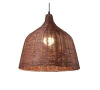 1 Brown Chandelier Retro Hand-Woven Southeast Asia Rattan Pendant Lamp Rustic Hanging Light for Kitchen Island Living Room Dining Room(Brown,45CM)