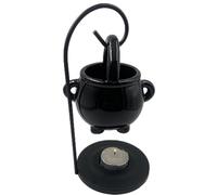 1 bruciatore di cera a calderone, a di calderone, per Halloween, bruciatore a olio, diffusore di olio per Halloween e autunno, decorazione artigianale per streghe