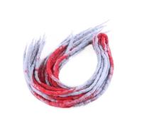 1 bundle 10 fili 90cm-120cm lunghi Nepal feltro di lana sintetica Dreadlocks trecce di capelli for bambini e adulti(Grey red)