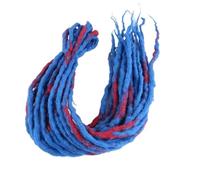 1 bundle 10 fili 90cm-120cm lunghi Nepal feltro di lana sintetica Dreadlocks trecce di capelli for bambini e adulti(Blue red)
