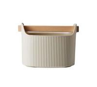 1 Busta caffè for la casa | Grande capacità, bocca obliqua, manico in legno, antispruzzo, plastica(Khaki)