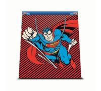 1 Busta in Carta CARTONCINO PLASTIFICATO Shopper DC Comics Superman 2 26 X 32