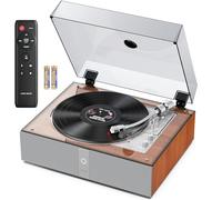 1 BY ONE Giradischi Vinili Completamente Automatico Tutto in Uno | Bluetooth, Telecomando, Altoparlanti Integrati e DSP, Preamplificato Phono, Testina AT-3600L, Ripetizione Automatica