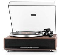 1 BY ONE Giradischi Vinili, Giradischi a Cinghia e Hi-Fi con Altoparlanti Incorporati, Giradischi con Cartuccia Magnetica, Altoparlanti Bluetooth, Funzione Aux-In e Auto-Off