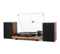 1 BY ONE Giradischi Vinili, Giradischi Stereo a Cinghia in Legno con lmpianto di Altoparlanti Hi-Fi Wireless 36W, Lettore Vinile Contrappeso Regolabile, Registrazione da Vinile a MP3