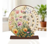 1 calendario da scrivania manuale in legno, un'opera e decorativa 2D piatta e minimalista, come regalo o ricordo per la casa, l'ufficio o l'arredamento della camera da letto, a e compagni di classe