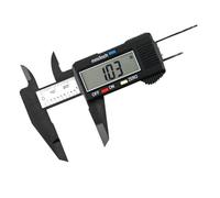 1 calibro digitale elettronico da 150 mm con quadrante in fibra di carbonio, calibro a corsoio, micrometro, strumento di misurazione digitale, righello(Black Caliper 150)