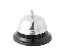 1 campanello da tavolo argentato, accessorio per bancone, piccola campana, campanello in acciaio inox, adatto per ristorante, albergo, scuola di cucina, campanello per hotel (8,5 x 7 cm)