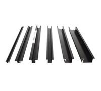 1 canale a U in alluminio 6063 nero con larghezza del binario di bordo 4-10,5 mm, giunto di dilatazione in alluminio a forma di U, fessura for scheda(10x4x3mm)